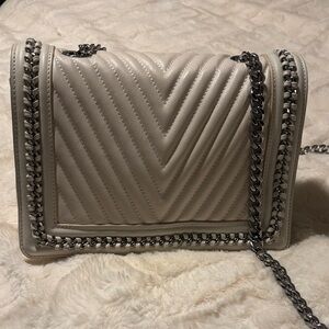 Aldo Cream Chevron Chain Shoulder Bag